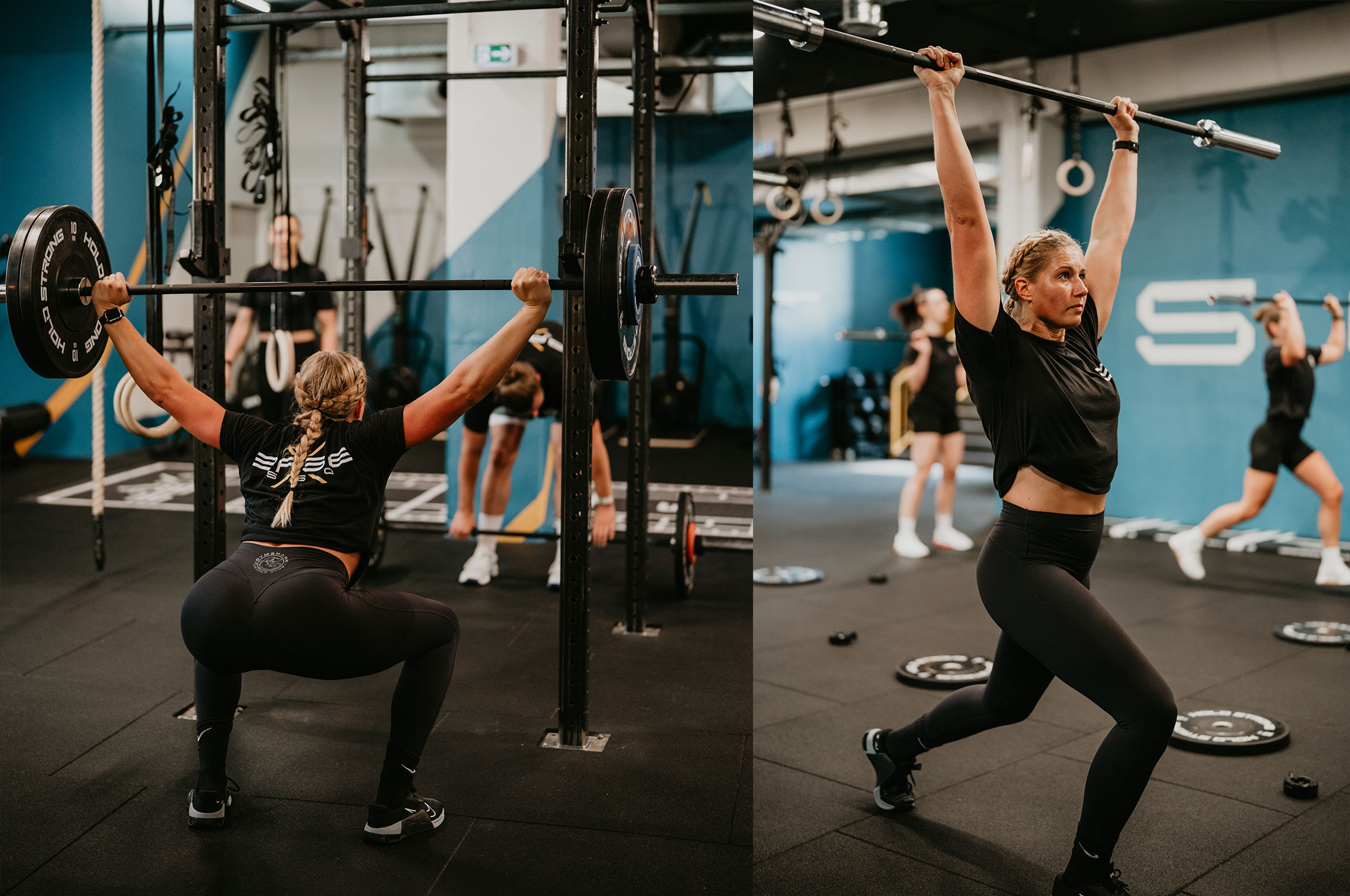 Athletin hebt Langhantel in der Weightlifting Class bei Base560